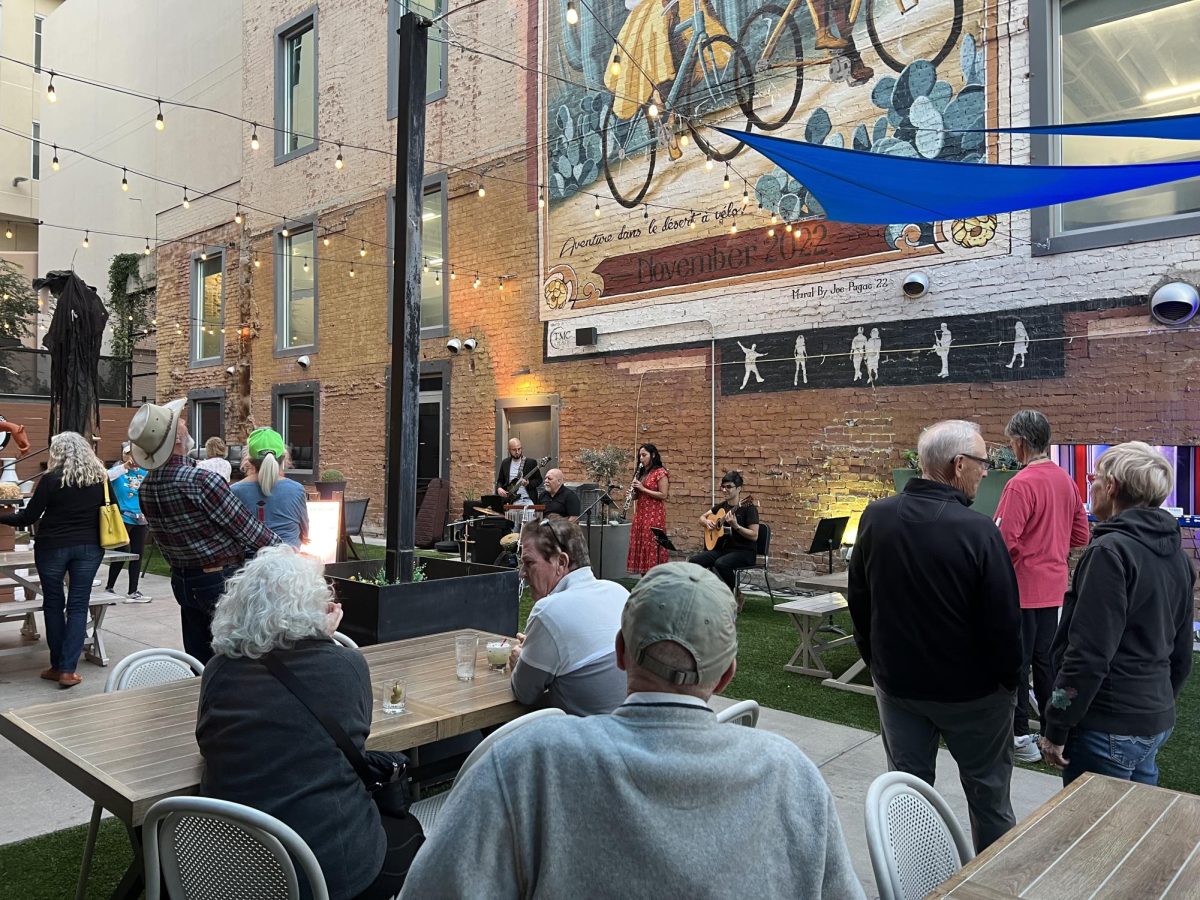 Participants enjoying a performance at one of the murals on Oct. 30 in Downtown Tucson. The event was sponsored by the University of Arizona and the non-profit Beyond.
