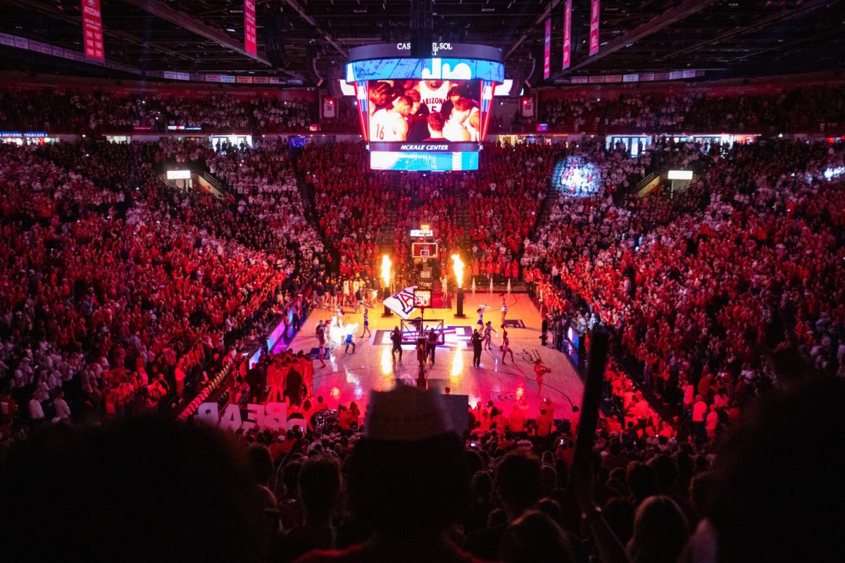 McKale+Center+prepares+for+the+final+home+game+of+the+semester+against+Wisconsin+on+Dec.+9.+This+marks+the+first+game+of+the+season+ESPN+visits+Tucson+for+a+Wildcats+game.%0A