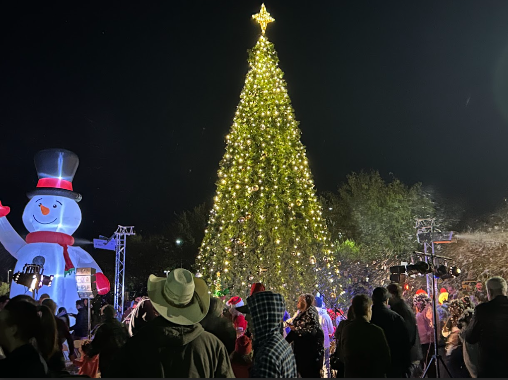 The Christmas tree at the Oro Valley Marketplace shortly after its lighting on Dec. 2nd.