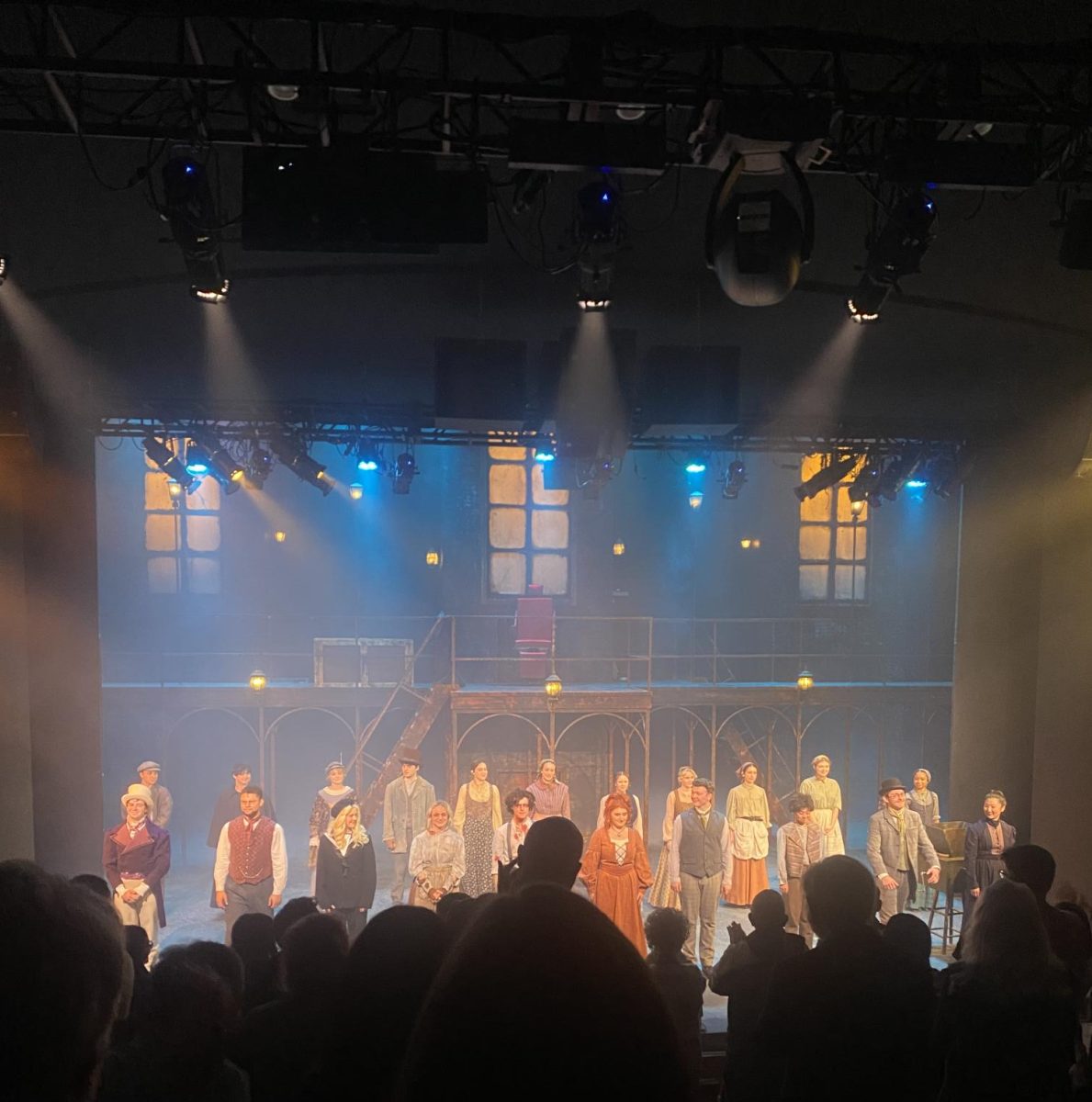 The cast of “Sweeney Todd” take a final bow after the show. The University of Arizona School of Theatre, Film and Television offers a new take on Hugh Wheelers chilling tale “Sweeney Todd.”