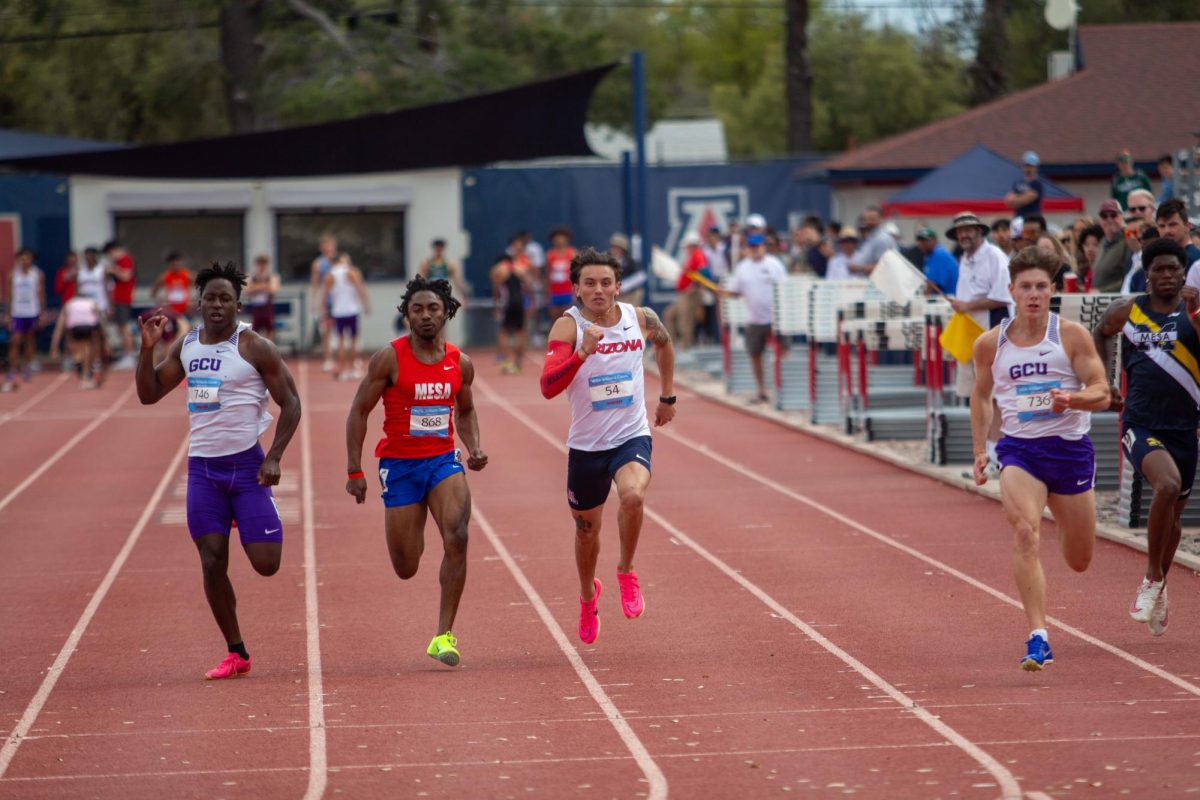 Joseph Green runs for Arizona in the 100 meter dash at Roy P. Drachman Stadium for the Willie Williams Classic on March 23. He finished 35th overall.