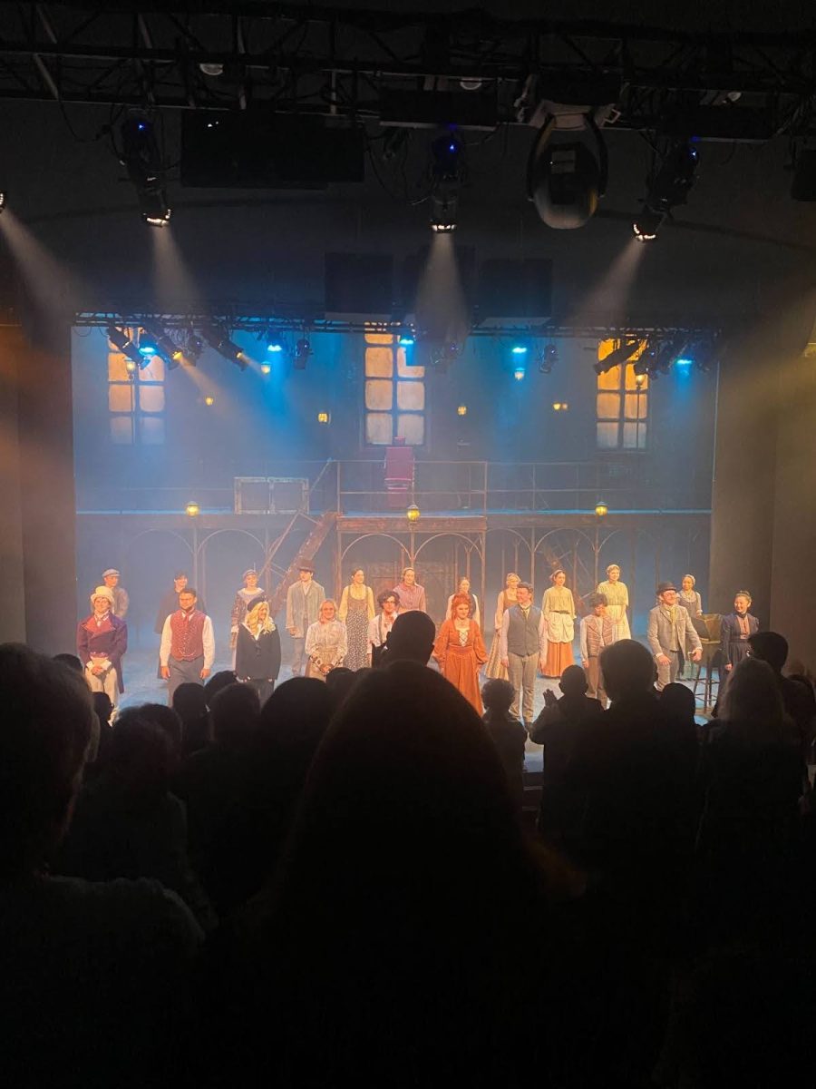 The cast of “Sweeney Todd: The Demon Barber of Fleet Street” takes a final bow after the show. The University of Arizona School of Theatre, Film and Television offers a new take on Hugh Wheelers chilling tale “Sweeney Todd.”