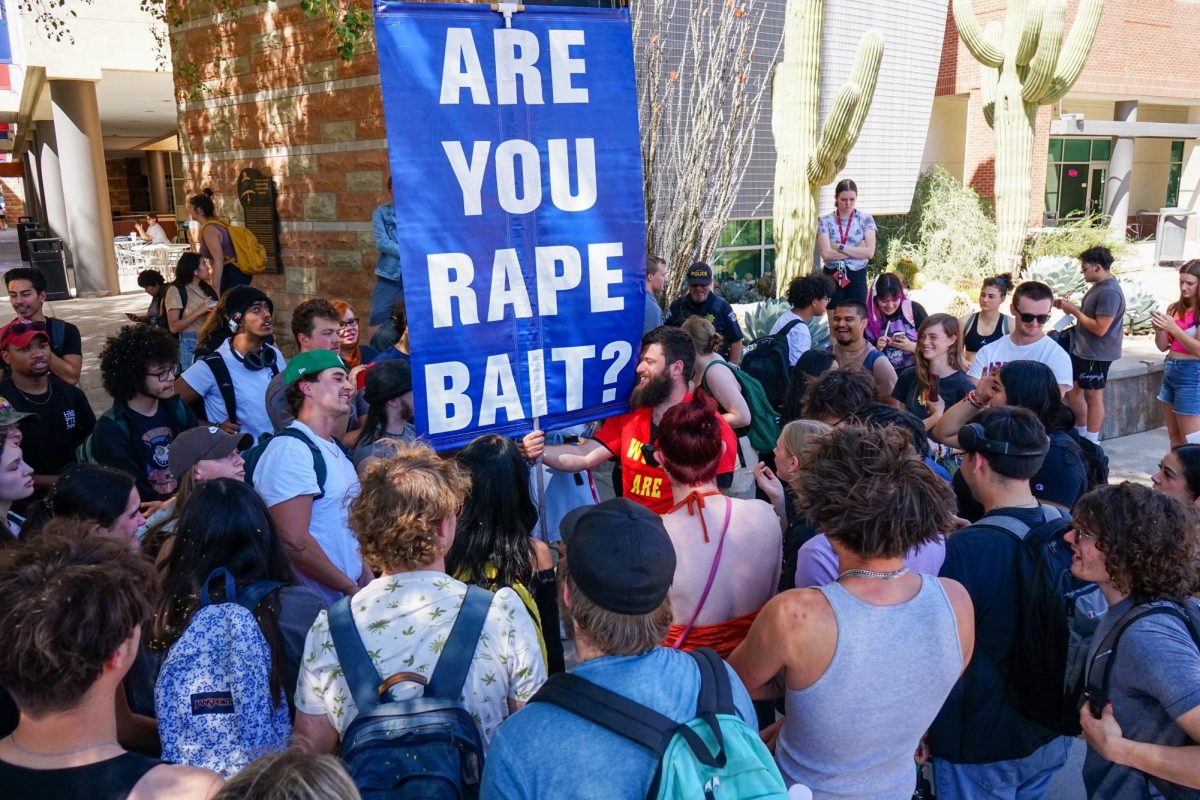 UA graduate Dean Frederick Saxton —also known as Brother Dean — preached his controversial beliefs on campus on April 22. Dean was surrounded by students until the late afternoon.
