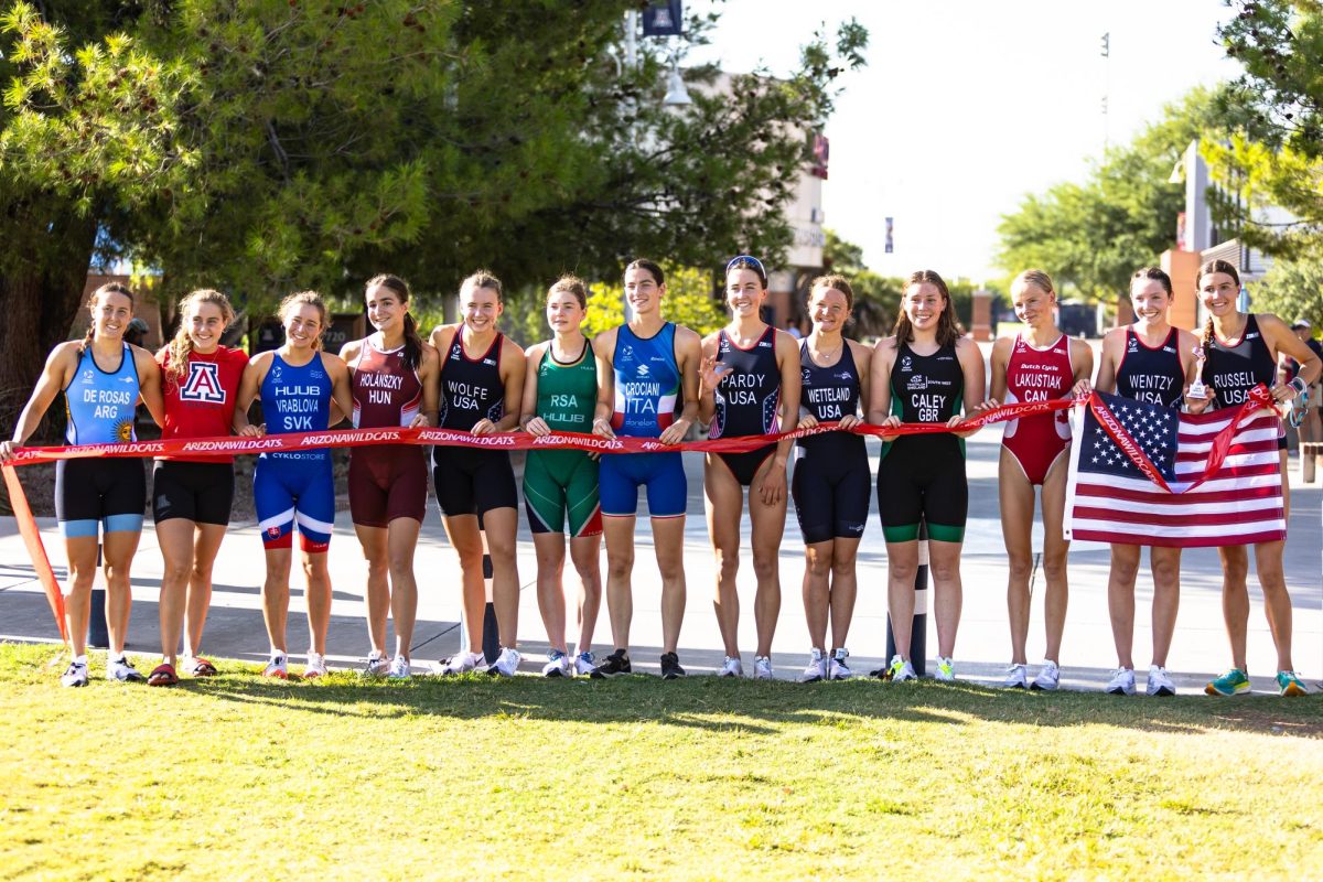 Women’s Triathlon Red VS Blue Intrasquad Meet at the McKale Center on Sept. 14 in Tucson Arizona. The two teams were divided into the USA and the International students. 