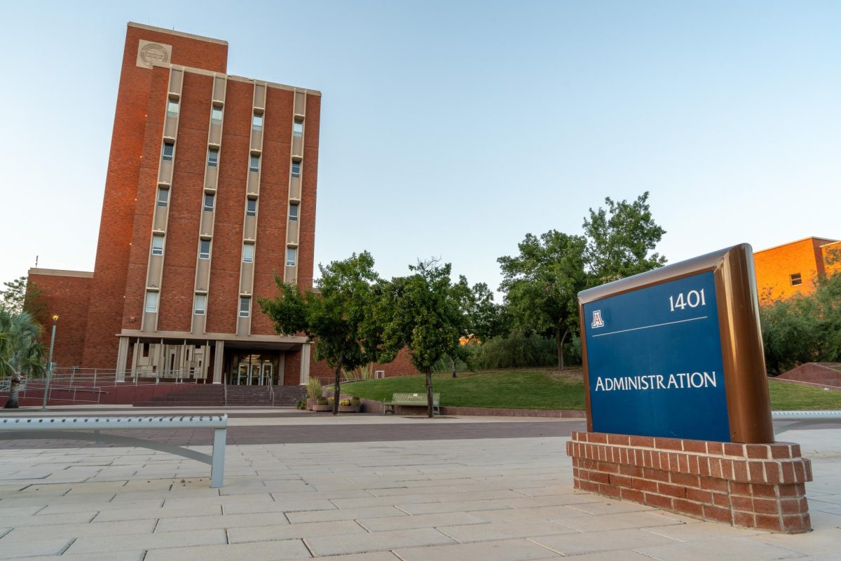 University of Arizona's Administration building towering over the campus on Sept. 9. Students can come here to seek advise for any administrative or scholarship questions.