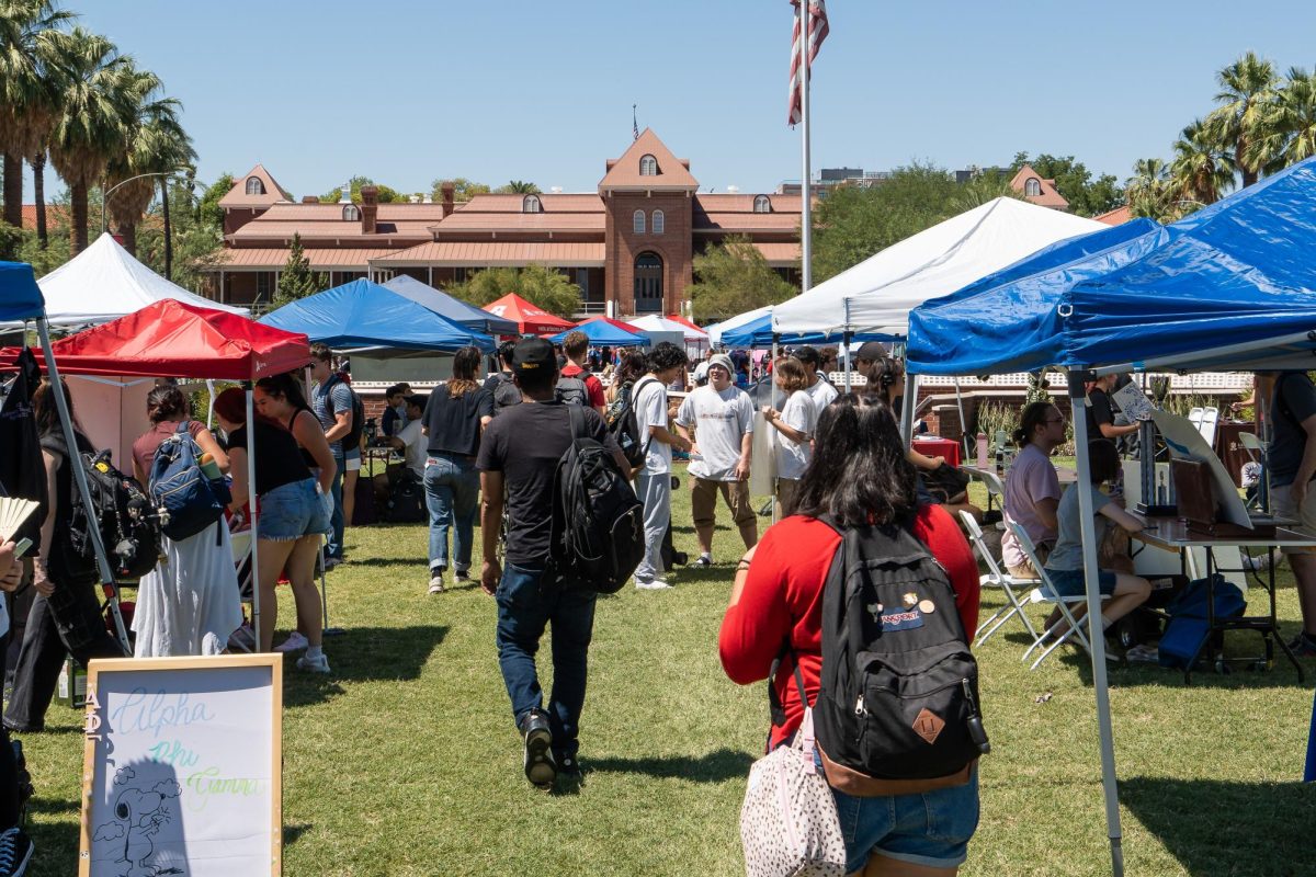 Students at the University of Arizona Mall on Sept. 5 attend ASUA's yearly club fair. This was an opportunity for clubs to show off to students and faculty on campus.