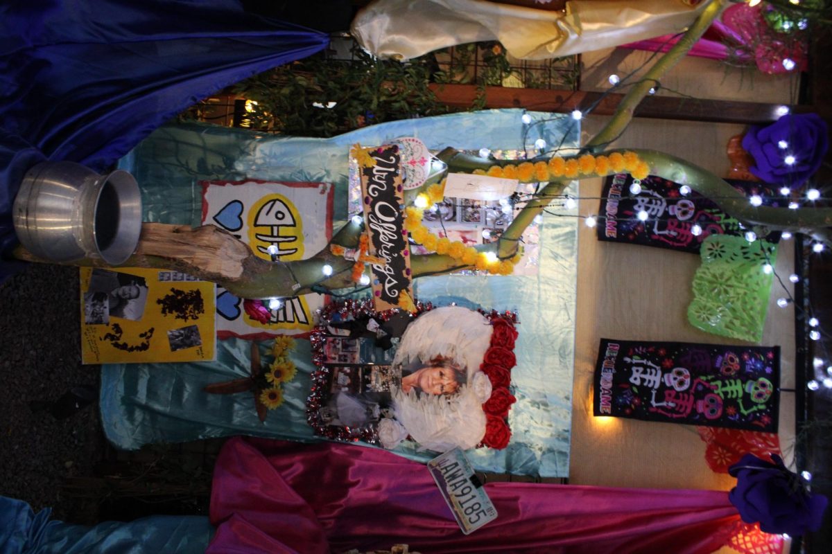 Pictures of passed loved ones are on display on the ofrenda at the Cultura & Chicano Vibez festival on Oct. 27 at the MSA Annex. The Day of the Dead begins Oct. 31- Nov. 2 which honors this tradition of an altar.