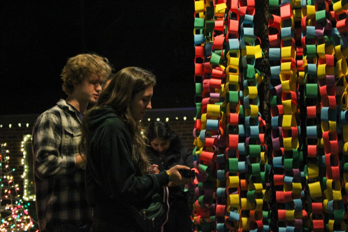 People put their wishes onto the Wishing Tree at Winterhaven on Dec. 16. The Wishing Tree is a 25- year-old Winterhaven tradition.