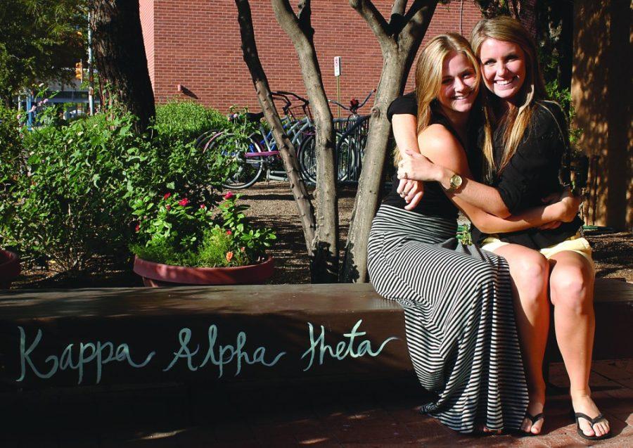 Amy Webb / Daily Wildcat
Chloe and Britta OConnor are both sisters and Kappa Alpha Theta sisters.  Chloe, sophomore, has been in Kappa Alpha Theta for two years.  Britta,senior, has been in the sorority for four years.