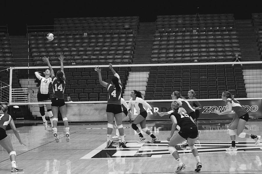 The University of Arizonas Womens Volleyball Team plays Eastern Washington at the McKale Center in Tucson Ariz., on Sept. 3, 2011.  The UA team won 3-0.
Keith Hickman-Perfetti / Arizona Daily WIldcat


