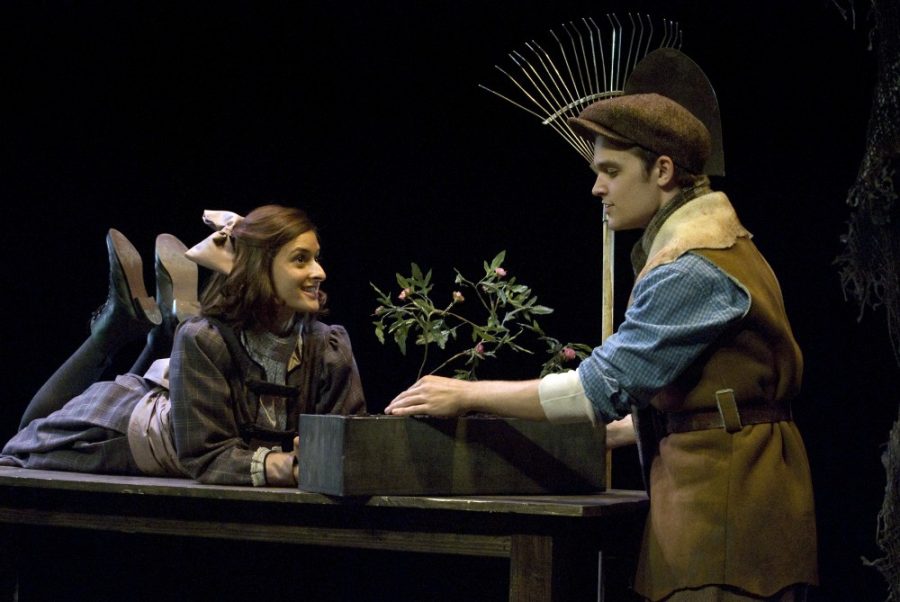 Valentina Martinelli/ Arizona Daily Wildcat

Mary Lennox played by musical theatre senior Erin Asselta and Martha Sowerby played by musical theatre junior Michael Schauble interact on the set of Arizona Repertory Theatres production of Secret Garden in the Marroney Theatre on Monday October 31, 2011. 
