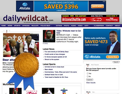 Wildcat wins Web site award