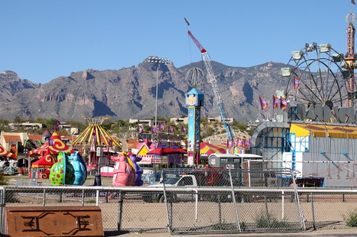 Lisa Beth Earle/ Arizona Daily Wildcat

The grounds of Spring Fling at Rillito Downs awaits the crowds expected to attend when it opens this Thursday through Sunday. The event, which is the largest student run carnival in the country, serves as a fundraiser for ASUA and campus clubs.