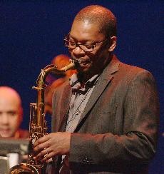 Ravi Coltrane, tenor saxophonist on the Blue Note Records tour, plays at Centennial Hall in celebration of the jazz labels 70th anniversary last Friday night.