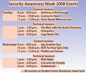 Events to help students guard computers