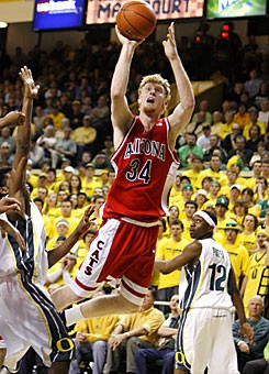 UA forward Chase Budinger attempts a leaner in Arizonas 77-74 win Feb. 10 at then-No. 13 Oregon. The Wildcats expect more performances this year like Budingers game against the Ducks, when he scored a team-high 30 points to lead the Wildcats to the upset.