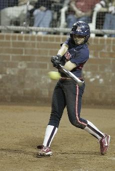 Arizona shortstop Klee Arrendondo connects with a pitch during a double-header sweep of Marshall on March 26, 2008 at Hillenbrand Staduim. Arrendondo, a junior, will provide the Wildcats with veteran leadership during a tough schedule in which they play six teams ranked in a preseason top-25 poll.