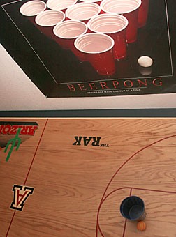 King Pong, Inc., a company owned by UA business graduates Adam Wasserman and Dan Schuman, markets beer pong tables similar to this one. Schuman and Wasserman have been promoting their tables by holding beer pong tournaments in bars on the West Coast. 