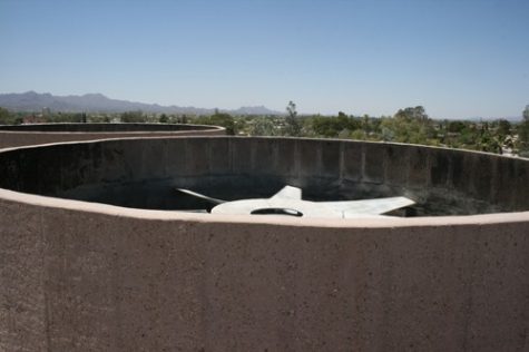 One of four cooling cell towers at the Central Refrigeration Plant at the UA. The university thermal storage project includes three plants which help to cool 176 buildings across campus.