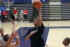 UA signee Jeff Withey takes a shot during Arizonas elite camp in August in McKale Center. Witheys interior skills on offense and defense should earn him time as a freshman, not to mention a perimeter game hes working on.