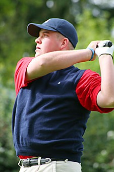 Senior Nathan Tyler tees off during yesterdays third round of the Pac-10 tournament. Tyler, who is in fifth place individually, and the Wildcats sit in a tie for sixth place.