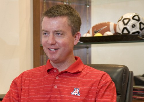 Gordon Bates / Arizona Summer Wildcat

Greg Byrne, the new Wildcat Athletic Director from Mississippi State, officially replaced Jim Livengood as of May 1st, 2010. In his new position, Byrne will oversee the general operation of all UA sports.