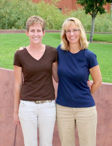 Heather Donnel, left, and Kathy Murtaugh, right, are staff interpreters for the UA Disability Resource Center.