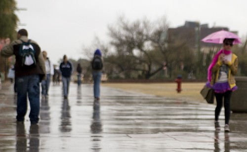 Tim Glass / Arizona Daily Wildcat

Campus felt a bit more like the midwest Thursday, January 28, as rain drizzled and temperatures dipped.
