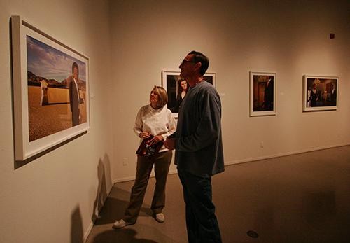 Julie Sasse, chief curator at Tucson Museum of Art, located on 140 N. Main Ave., talks about Judy Millers photography exhibit with her David Longwell. Millers photography features celebrity wax figures to create surreal photographs.