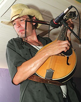 The Dusty Buskers were one of several bands that performed at the Dry River Collective June 30 as part of a concert to celebrate the organizations new facility at North Main Street.