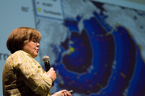 Ginny Polin / Arizona Daily Wildcat

The College of Science will be held a panel to discuss the crisis in Japan.  Susan Beck, professor of Geosciences at UA, talks on Tuesday about the earthquakes and the tsunamis that occurred and their effecsts on Japan.