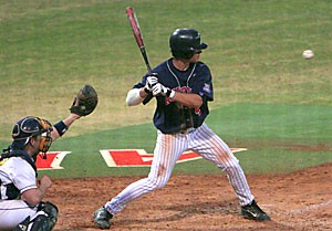 Junior shortstop Jason Donald looks for his pitch in a 15-1 win against La Salle Feb. 25. Although Arizona has lost its last six games, Donald hit his 16th career home run last weekend. The Wildcats will take on UC-Irvine on Saturday. 