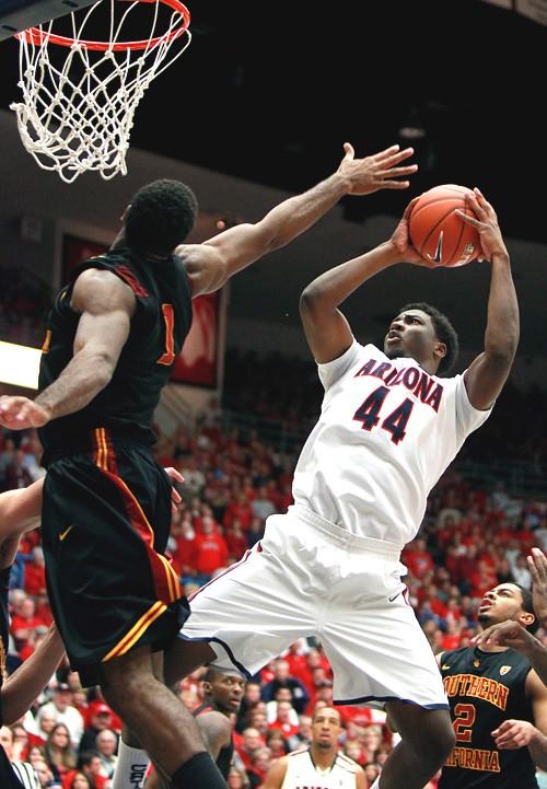 Mike Christy / Arizona Daily Wildcat

The Arizona Wildcats mens basketball team hosted the USC Trojans in a Pacific-10 Conference game Saturday Jan. 29, 2011, in McKale Center in Tucson, Ariz. The Wildcats rolled to an 82-73.