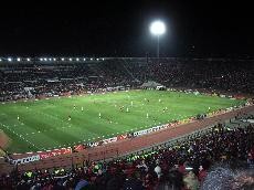 (Photo courtesy of Cameron Jones) Chile takes on Paraguay in a World Cup qualifying match on the soccer field at the Estadio nacional in Santiago, Chile, on Nov. 21. Paraguay won the match 3-0 before more than 60,000 spectators.