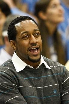 Jaleel White, who is most famous for his role as Steve Urkel in the 1990s sitcom Family Matters, takes in an 83-60 UCLA win over Arizona in Pauley Pavilion on Thursday night. White said he used to be really good friends with Lute and Bobbi Olson.