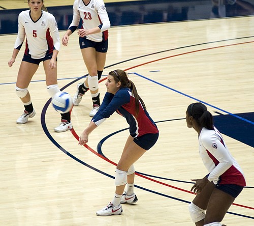 Tim Glass / Arizona Daily Wildcat

University of Arizona womens volleyball played Washington.  The Wildcats won.
