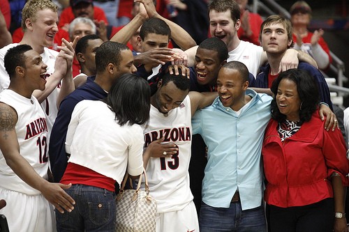 Nic Wises double overtime layup with just over one second left gave the Wildcats an 86-84 win over the USC Trojans Saturday in McKale Center in Tucson, Ariz. It was a fitting end for the senior as he played his last regular-season game for Arizona.