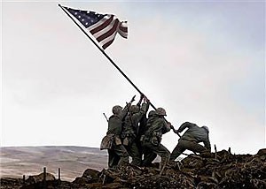 This famous photograph came to be the most iconic image of World War II. The story behind it is the story of Clint Eastwoods latest movie, Flags of Our Fathers.