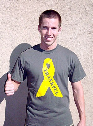 Jason Bondzio, a masters student and kicker for the UA football team, was the first supporter of the Thankful for Freedom organization.