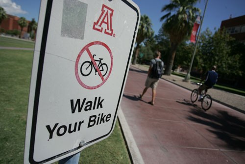 Mike Christy / Arizona Daily Wildcat

Mike Christy / Arizona Daily Wildcat

The UA mall turns into a swarm of bike and pedestrian traffic during the morning and afternoon class rush. The traffic is proving to be a cause of concern for many as the safety of students has come into question.