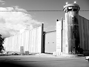 The wall that separates Bethlehem from Jerusalem, as seen from the Bethlehem side.