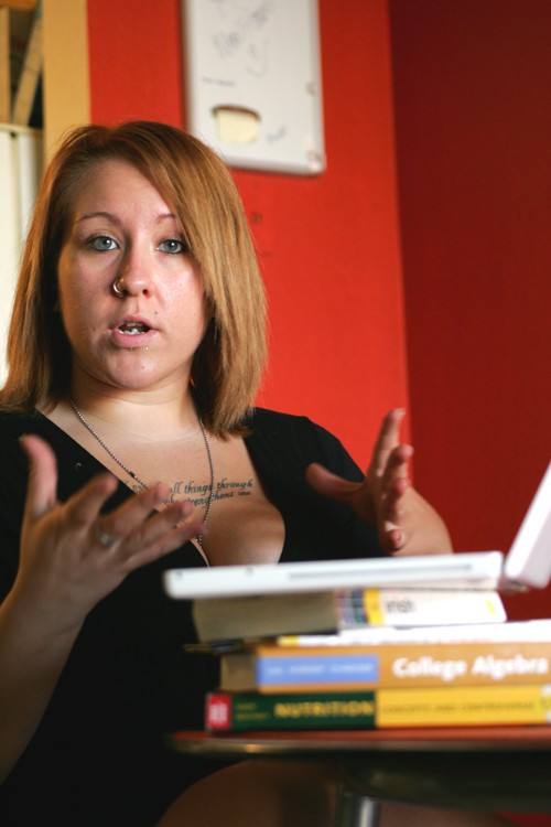 Sierra Kennedy, Business Administration Senior, explains her struggle with Administration over in-state tuition Wednesday afternoon. 

Ashlee Salamon/Arizona Daily Wildcat