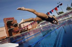 UA swimmer Lindsey Kelly practices at the Hillenbrand Aquatic Center.