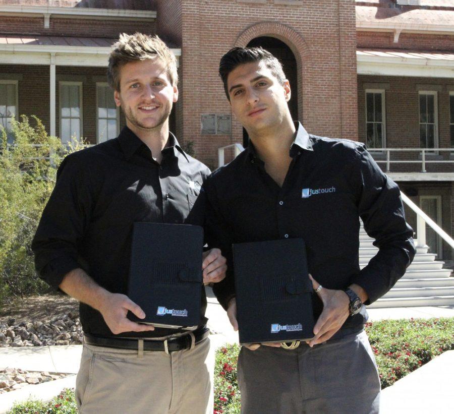 Jarrod Carr, 22 and Josh Banayan, 22 University of Arizona Alumnus in the McGuire Entrepreneurship program are the founders of JusTouch, a digital menu service that allows restaurant patrons to order food and pay from their tablets at restaurants. The founders created JusTouch in frustration with the restaurant industry. 