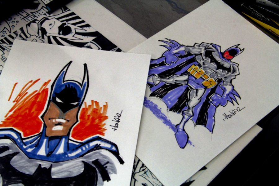 Noelle R. Haro-Gomez/Arizona Summer Wildcat

Fourteen artists went to Heroes and Villains, a local comic book store, to draw pictures of Batman for The New Venture Fund, a charity that supports the victims of the Aurora shooting. Artwork by Ryan Smith.