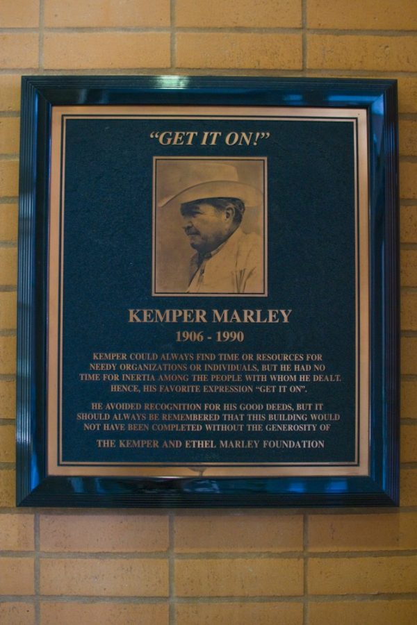 Turki Allugman / Arizona Daily Wildcat

A plaque in memory of Kemper Marley hangs in the Marley building on the UA campus.