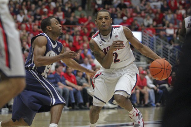 	<p>Mark Lyons drives to the basket against Oral Roberts on Dec. 18 at McKale Center. Arizona won the game 89-64 and Lyons led the UA with 17 points and seven assists. </p>