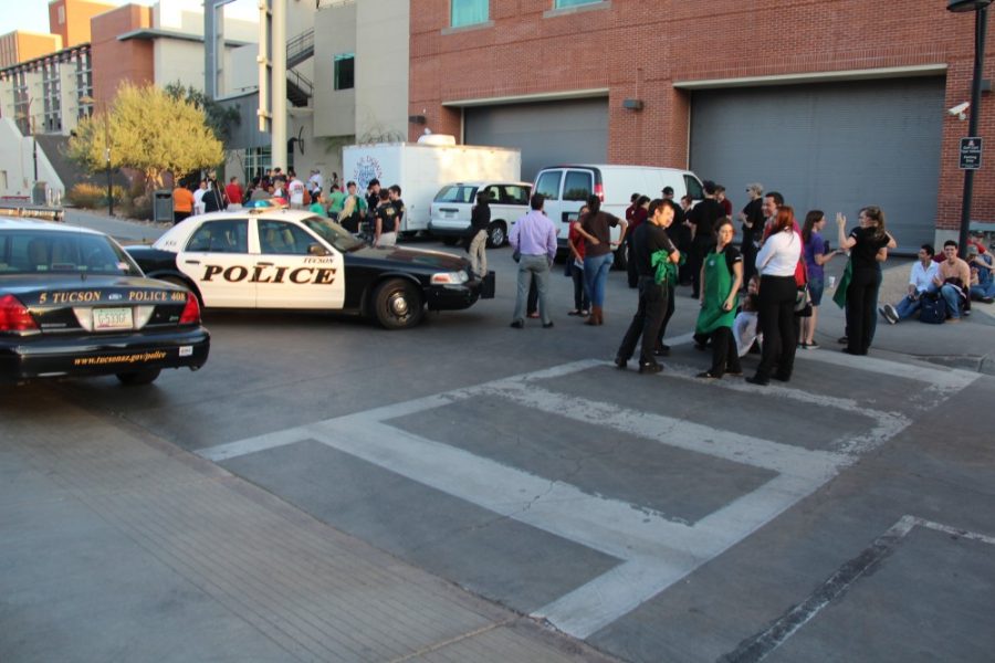Gabriela Diaz / Arizona Daily Wildcat

Students and employees were evacuated from the Student Union Memorial Center and the Administration building after there was reported that there was a man with a rifle inside of the Administration building. The area was secured, but no gunman has been found as of 9:00 p.m.


