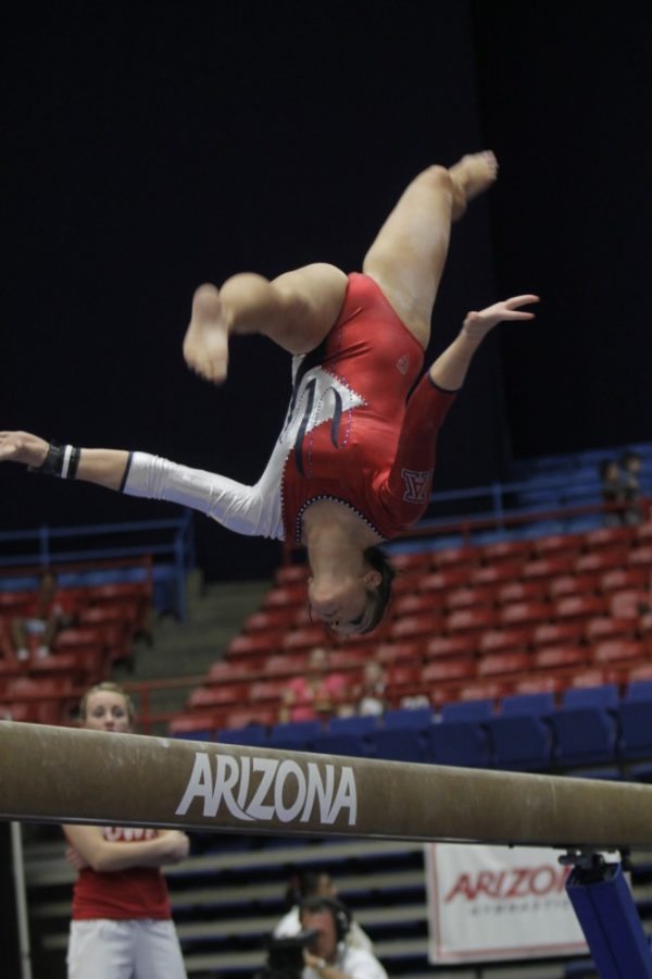 Briana Sanchez /  Arizona Daily Wildcat

Gym Cats place first over ASU on Saturday at McKale. 