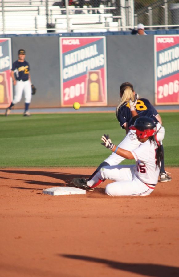 Carl Miller / Arizona Daily Wildcat

UA Softball faces Cal during a double-header Tuesday night. The Wildcats lost the first game 2-6 but SECOND GAME SCORE.